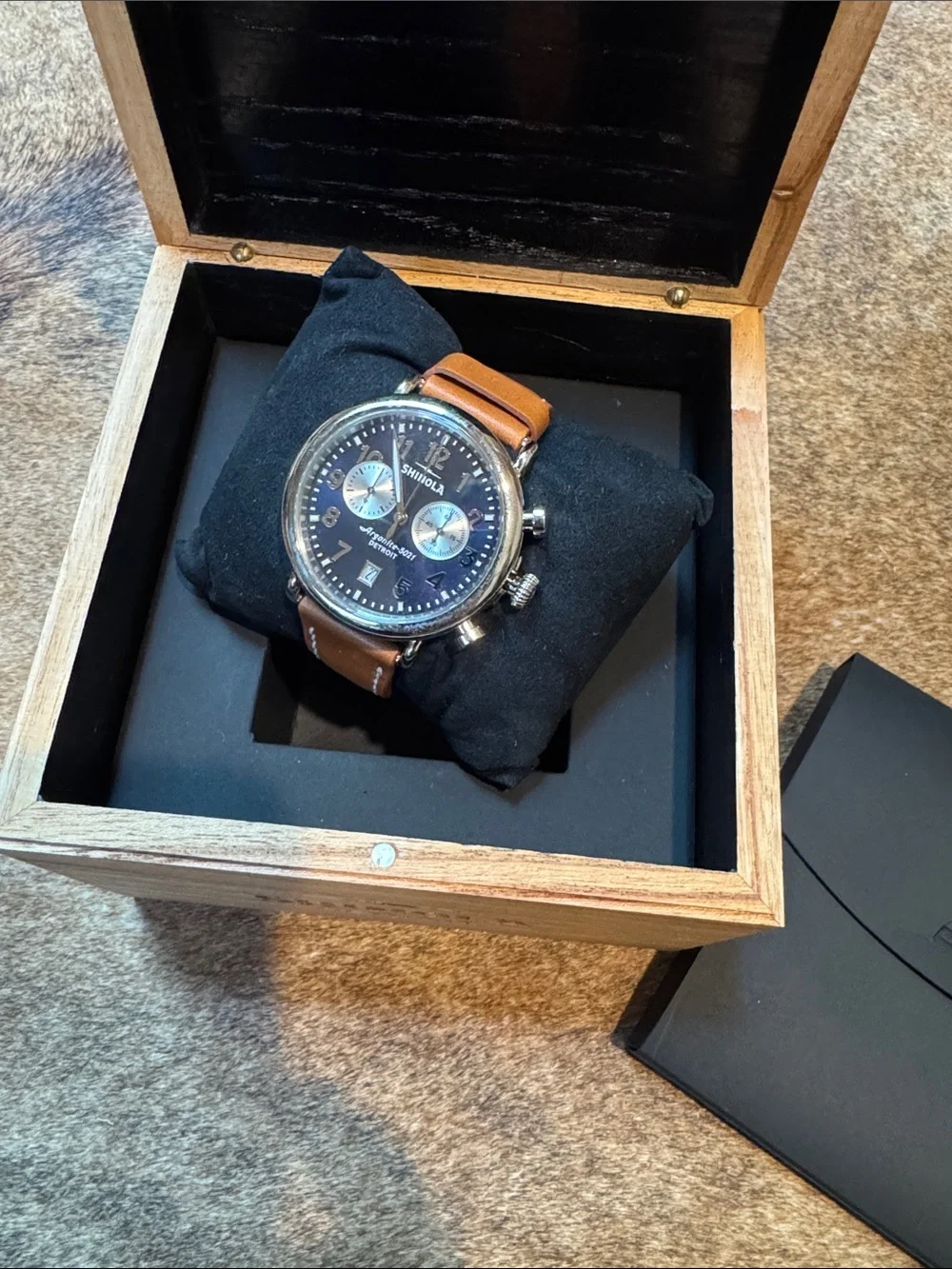 Shinola RUNWELL CHRONOGRAPH WATCH with Cognac Leather Strap